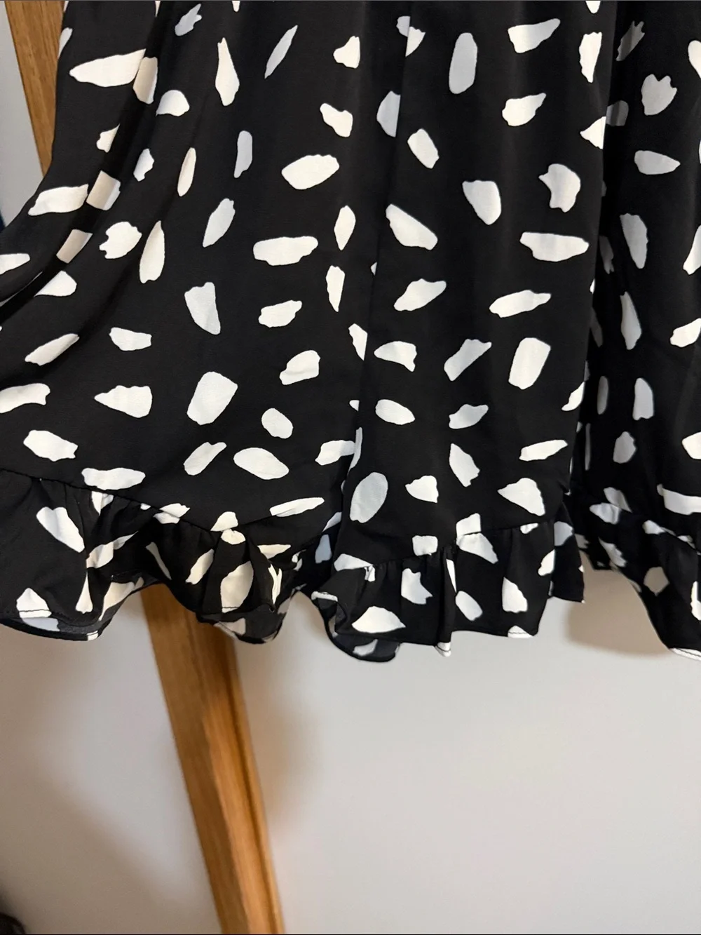 Umgee Black & White Abstract Wrap Romper